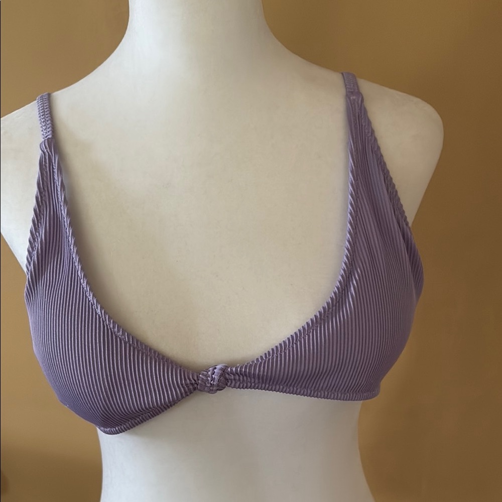 Zaful Purple Ribbed Bikini top